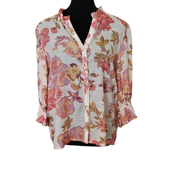 Floral Print Blouse-NWT- Size LP - Picture 16 of 16